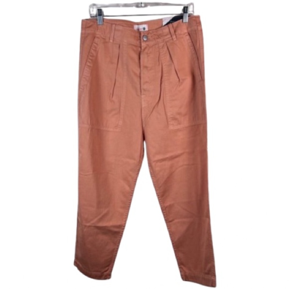 Sundry Utility Pants 100% Cotton High Waist Tapered Leg in Peach